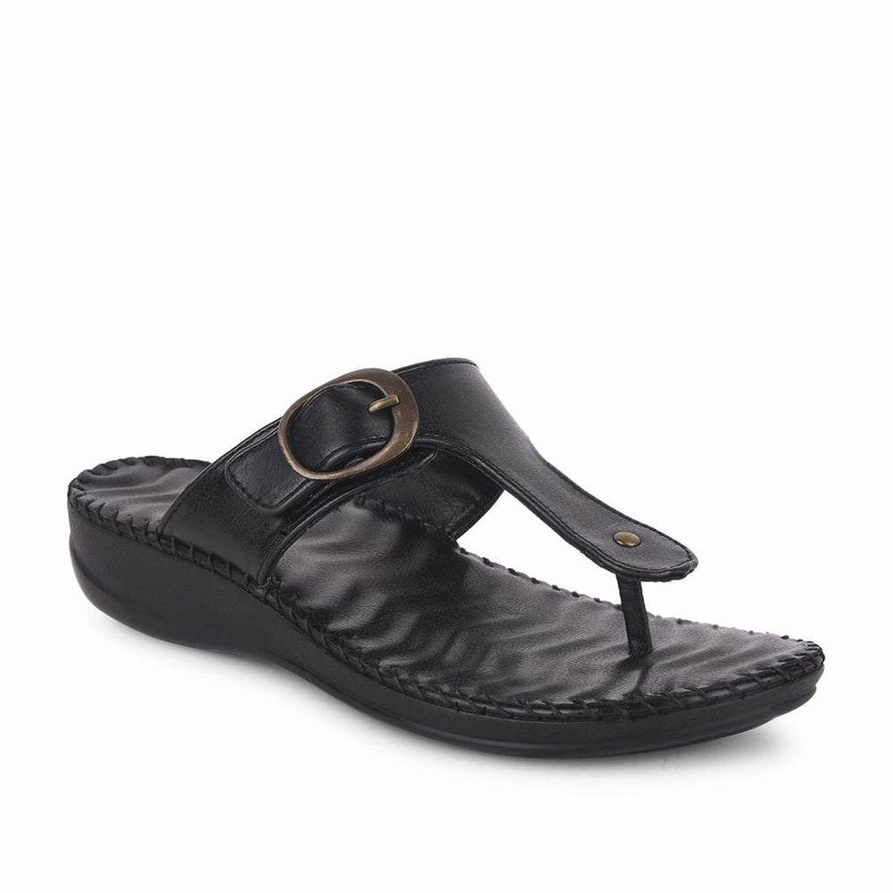 Healers Casual Black Slippers For Women DELMA-3E By Liberty
