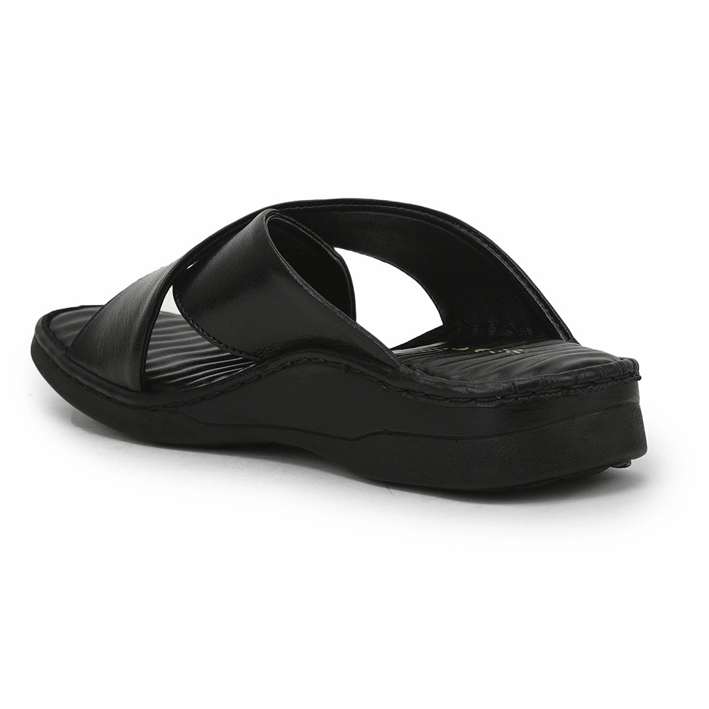 Healers Casual Slippers For Men (Black) 2191-700 By Liberty