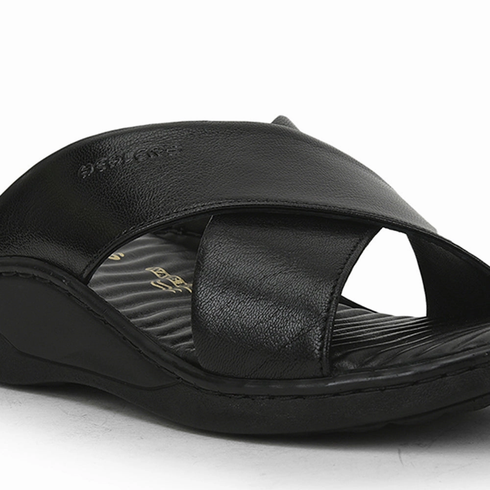 Healers Casual Slippers For Men (Black) 2191-700 By Liberty