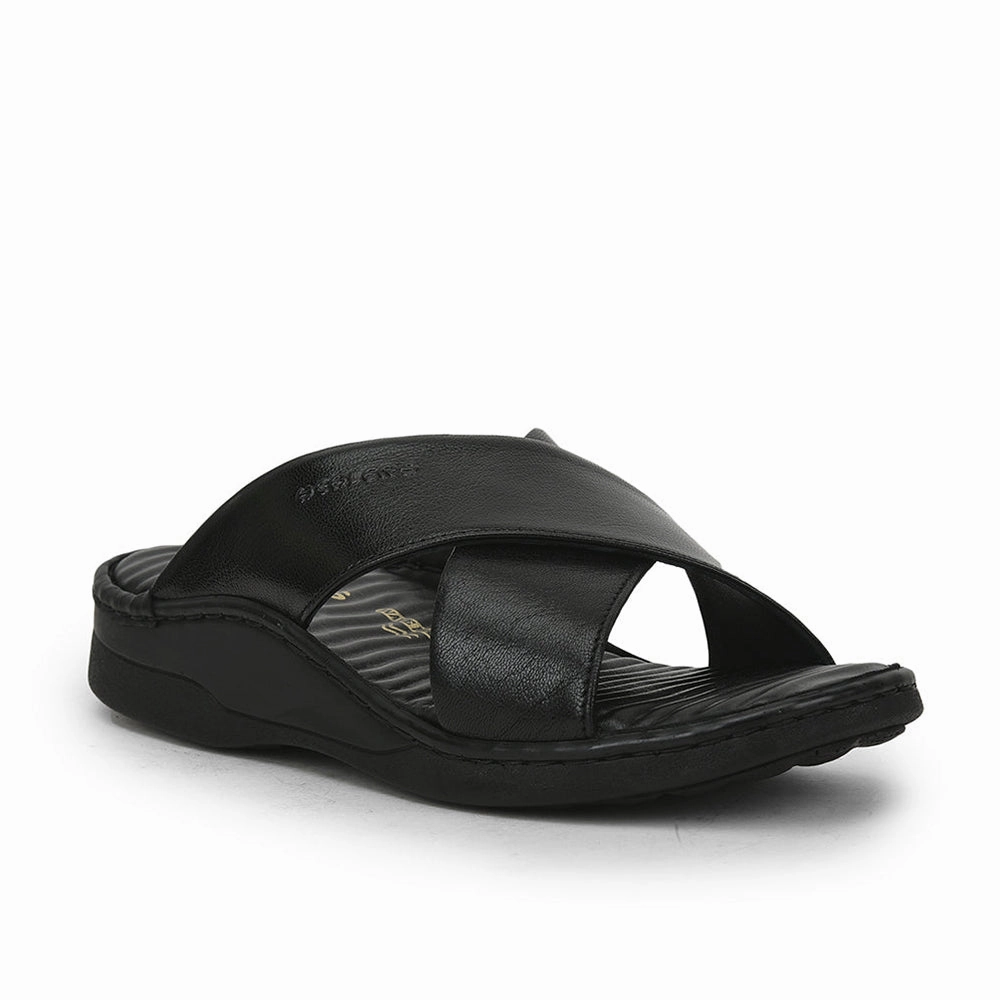 Healers Casual Slippers For Men (Black) 2191-700 By Liberty