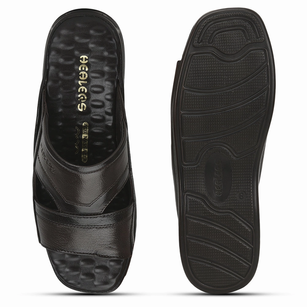 Healers Casual Slippers For Men (Brown) 2050-803D By Liberty
