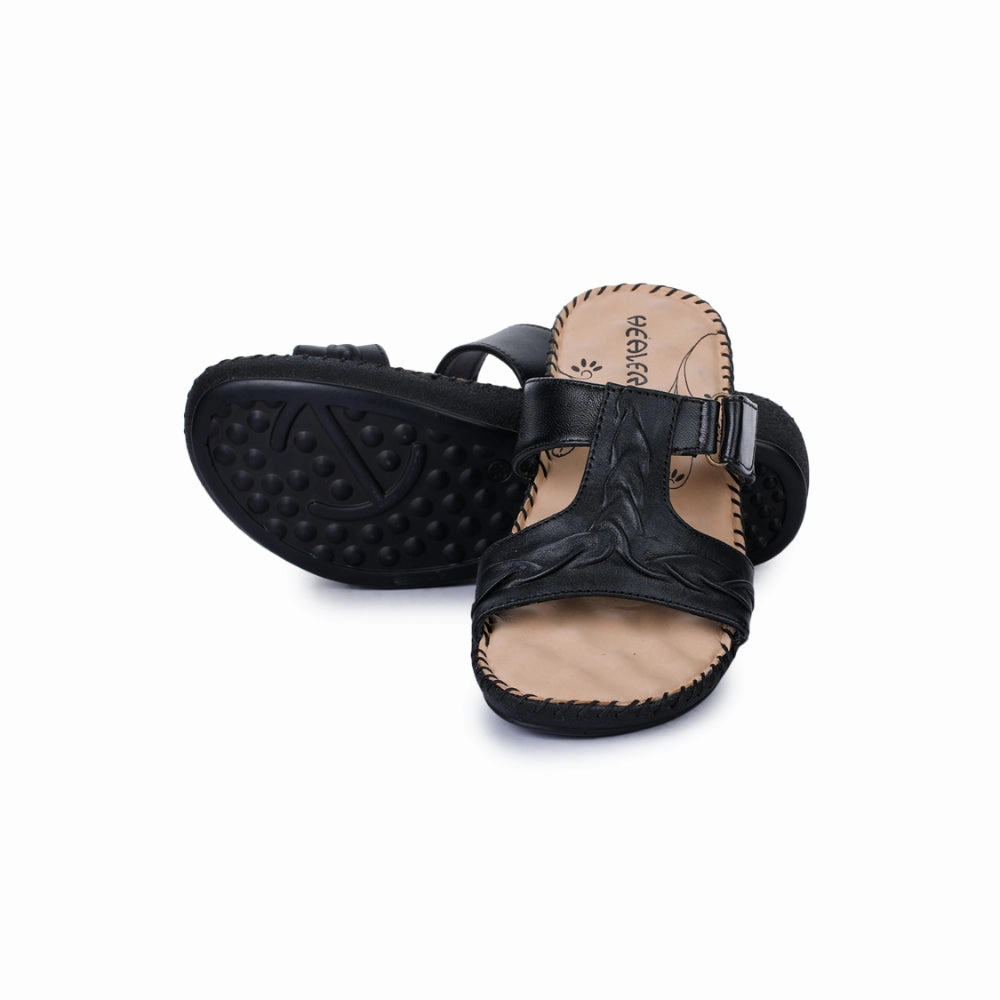 Healers Comfort (Black) Platform Slippers For Women DR-526 By Liberty