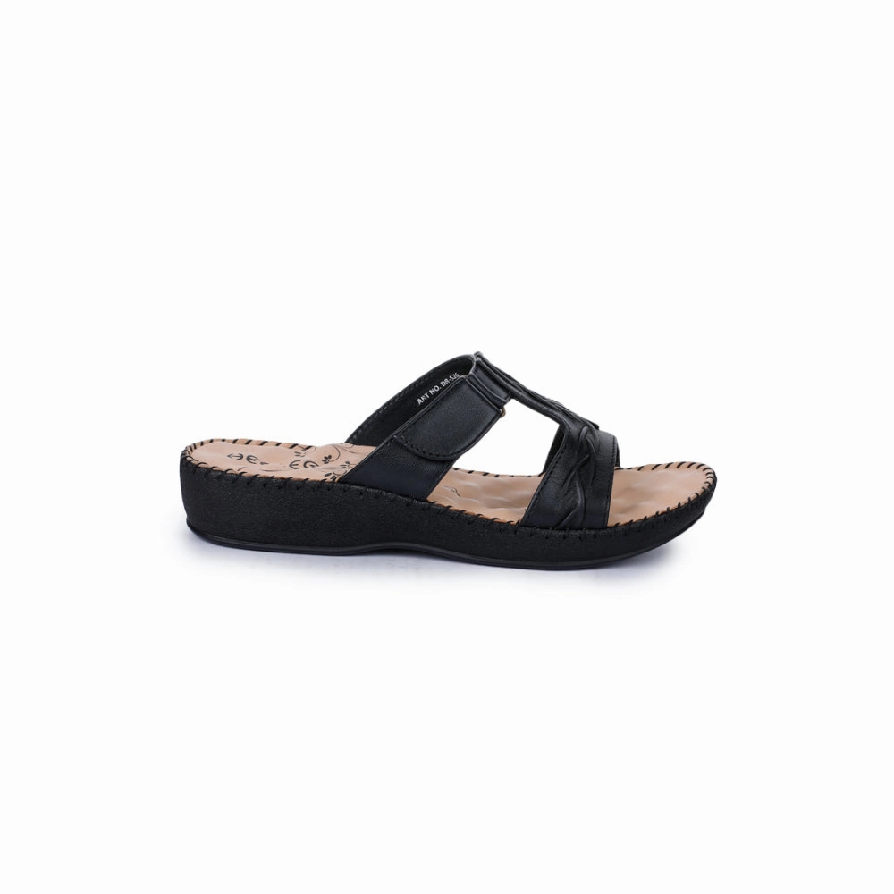 Healers Comfort (Black) Platform Slippers For Women DR-526 By Liberty
