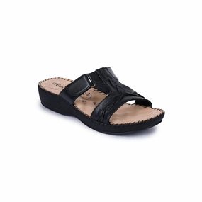 Healers Comfort (Black) Platform Slippers For Women DR-526 By Liberty
