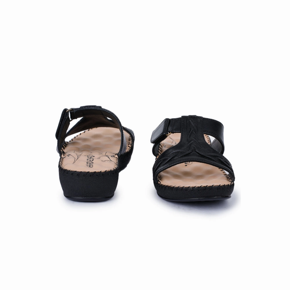 Healers Comfort (Black) Platform Slippers For Women DR-526 By Liberty