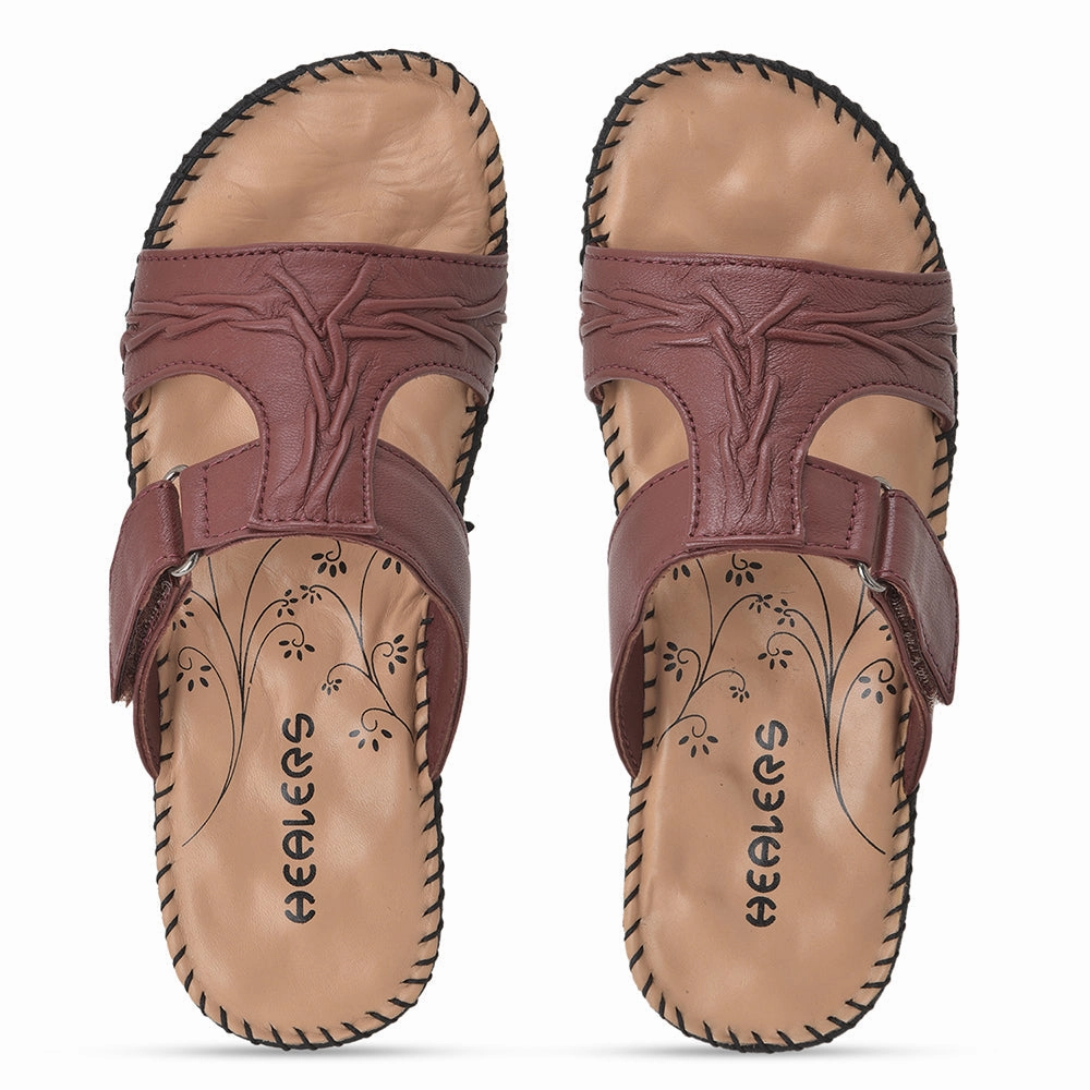 Healers Comfort (Cherry) Slippers For Women DR-526 By Liberty