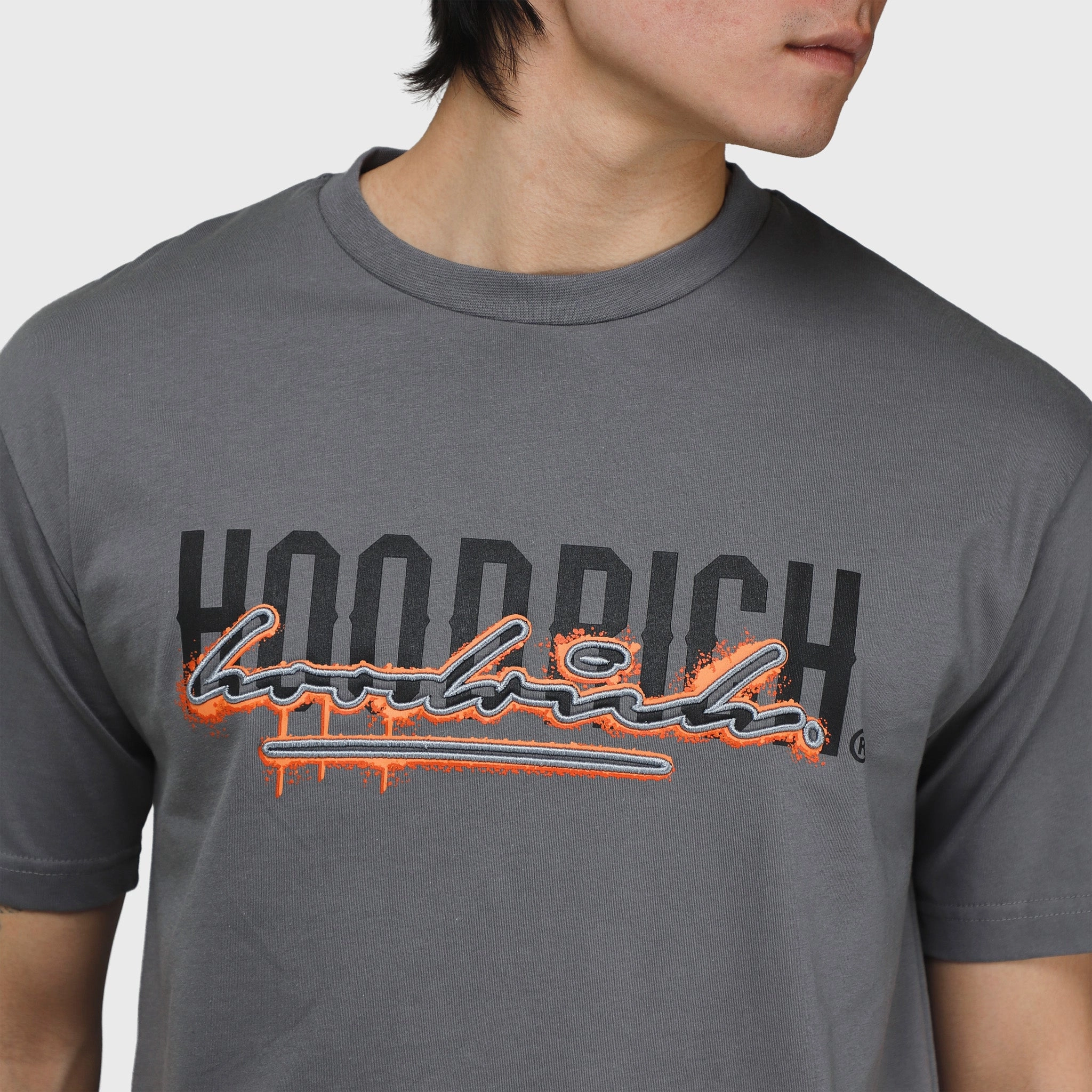 Hoodrich Splatter T-Shirt Lava Smoke / Black - Persimmon Orange