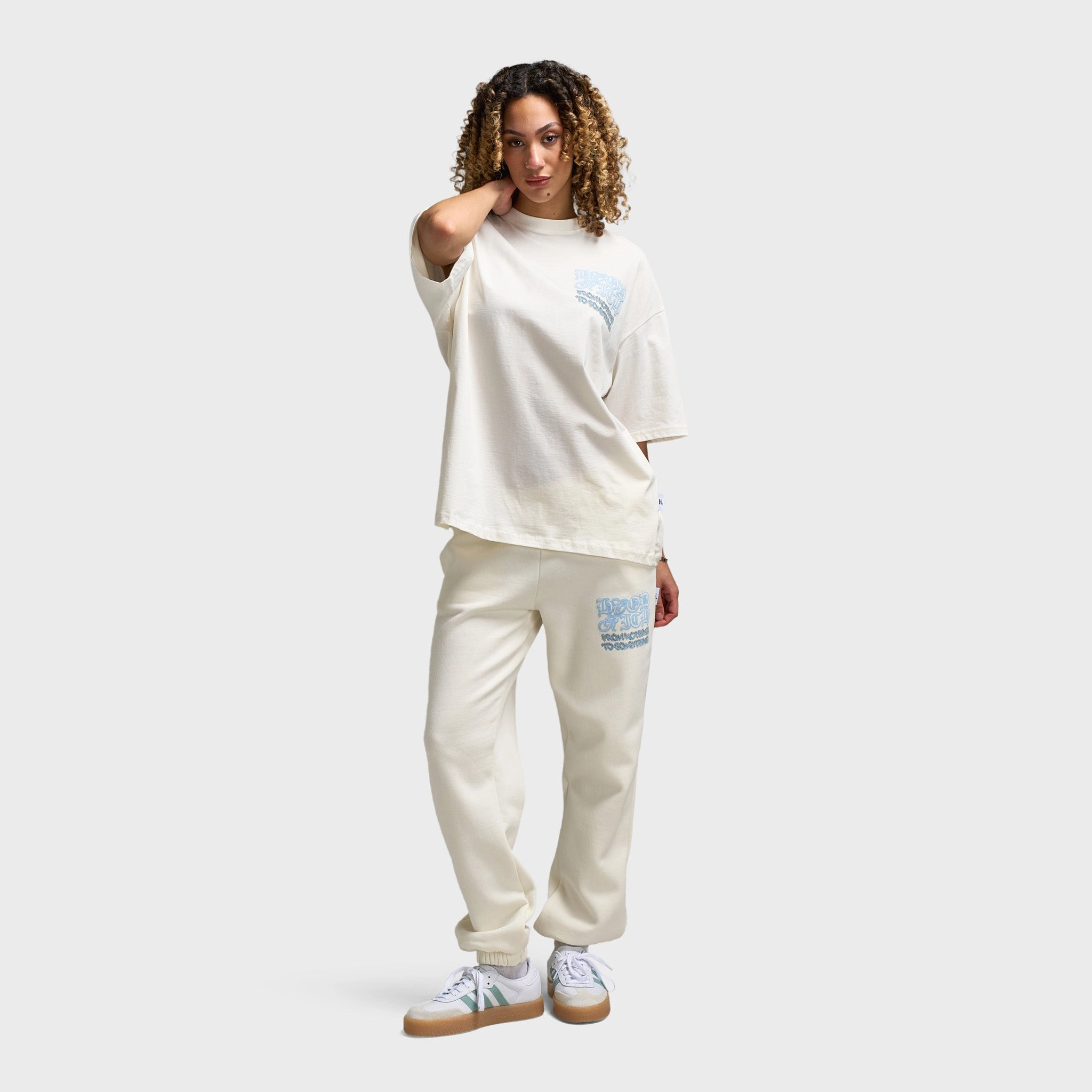 Hoodrich Women's Jewel Oversized Tee Blanc De Blanc / Clear Sky