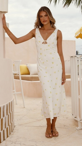 Lola Midi Dress - Limone