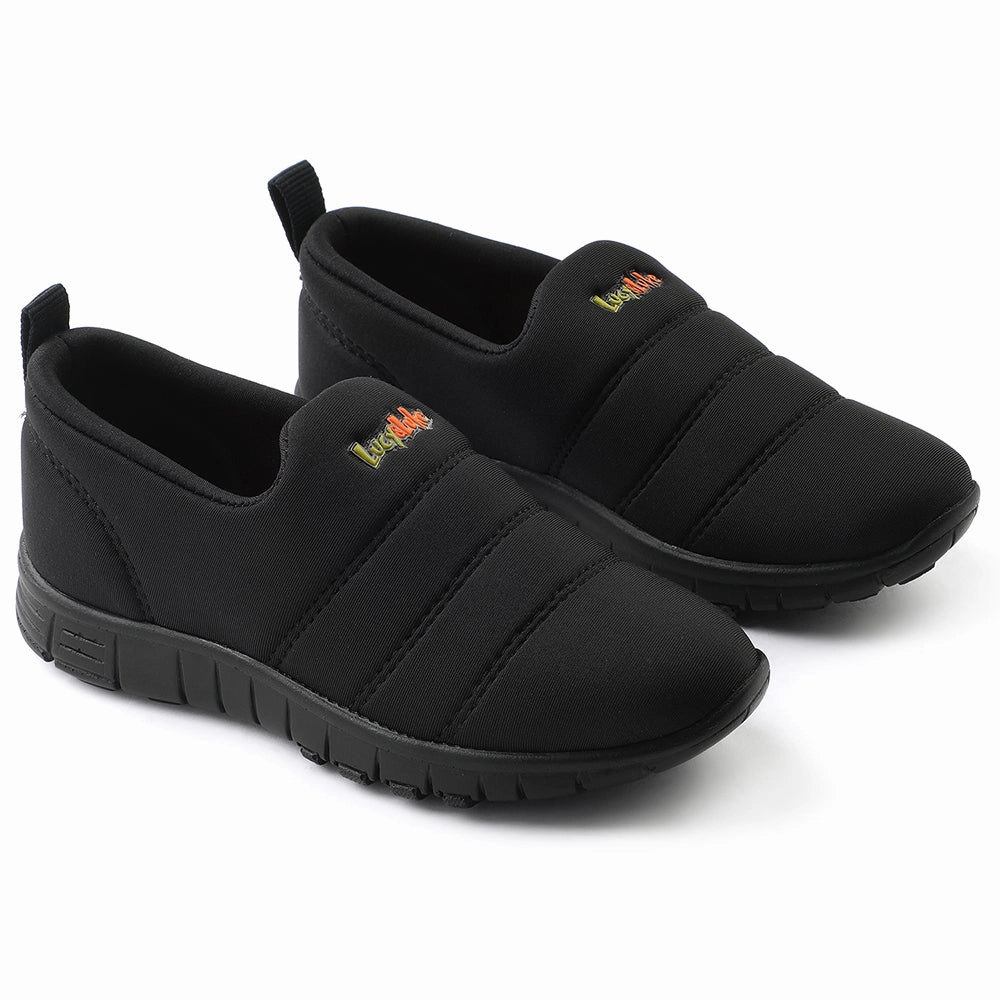 Lucy&Luke Black Sports Non Lacing Walking Shoes For Kids 2123-34 By Liberty
