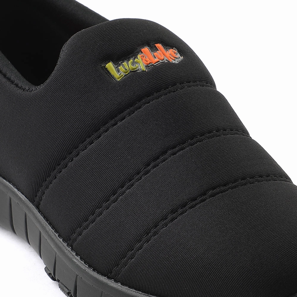 Lucy&Luke Black Sports Non Lacing Walking Shoes For Kids 2123-34 By Liberty