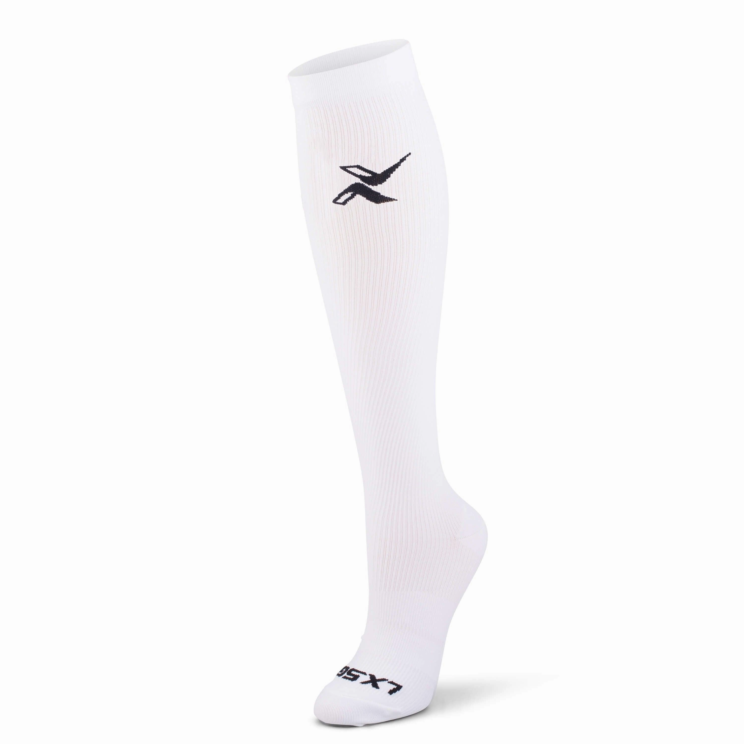 LxsGo ACTIVE Compression Socks for Men & Women 1 Pair White