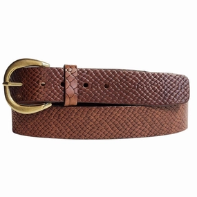 Medusa - Snake Skin Embossed Leather Belt Made in Canada