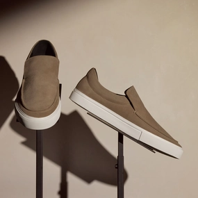 Men's Coastal Suede Slip On - Cement