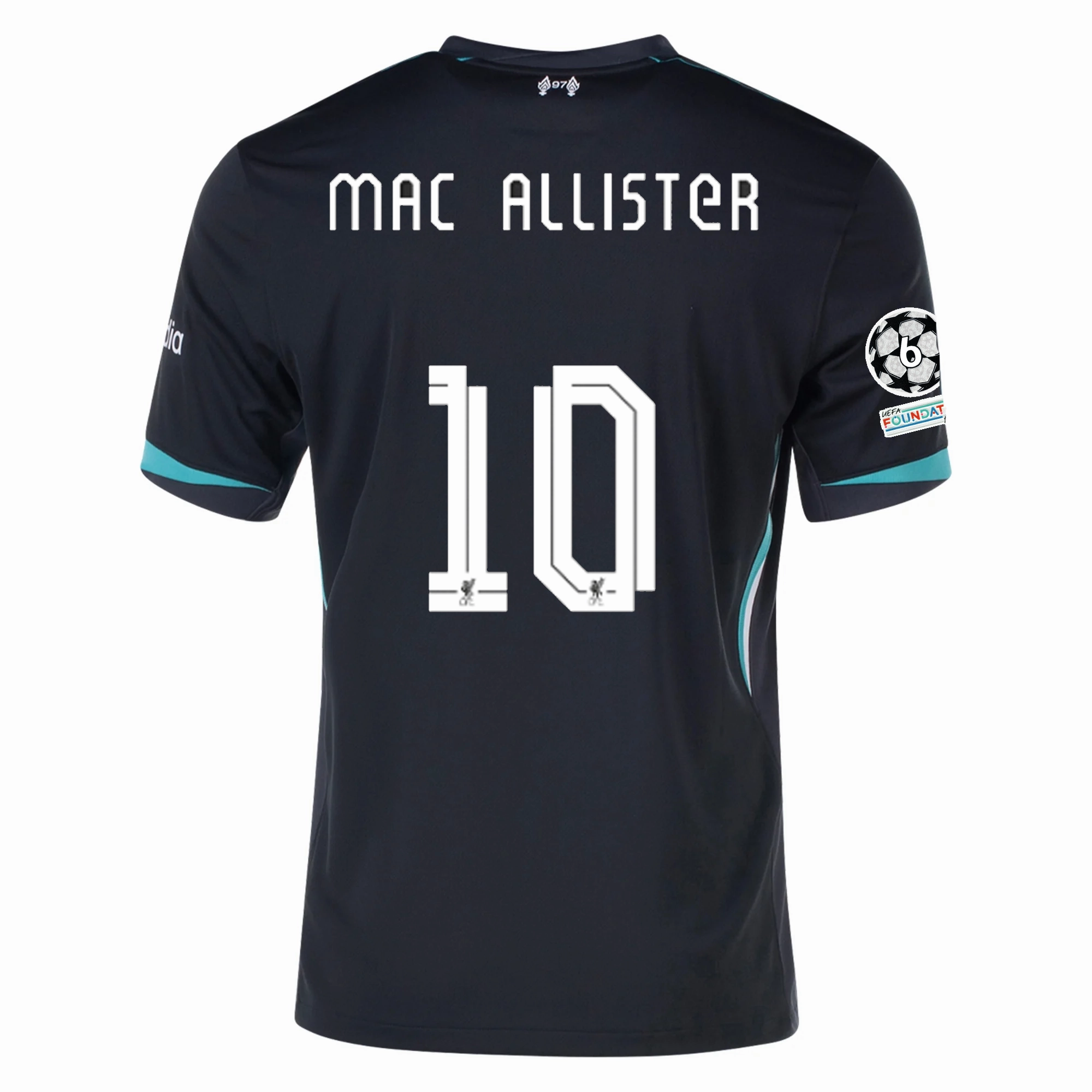 Nike Liverpool Alex Mac Allister Away Jersey w/ Champions League Patches 24/25 (Night Forest/Washed Teal)