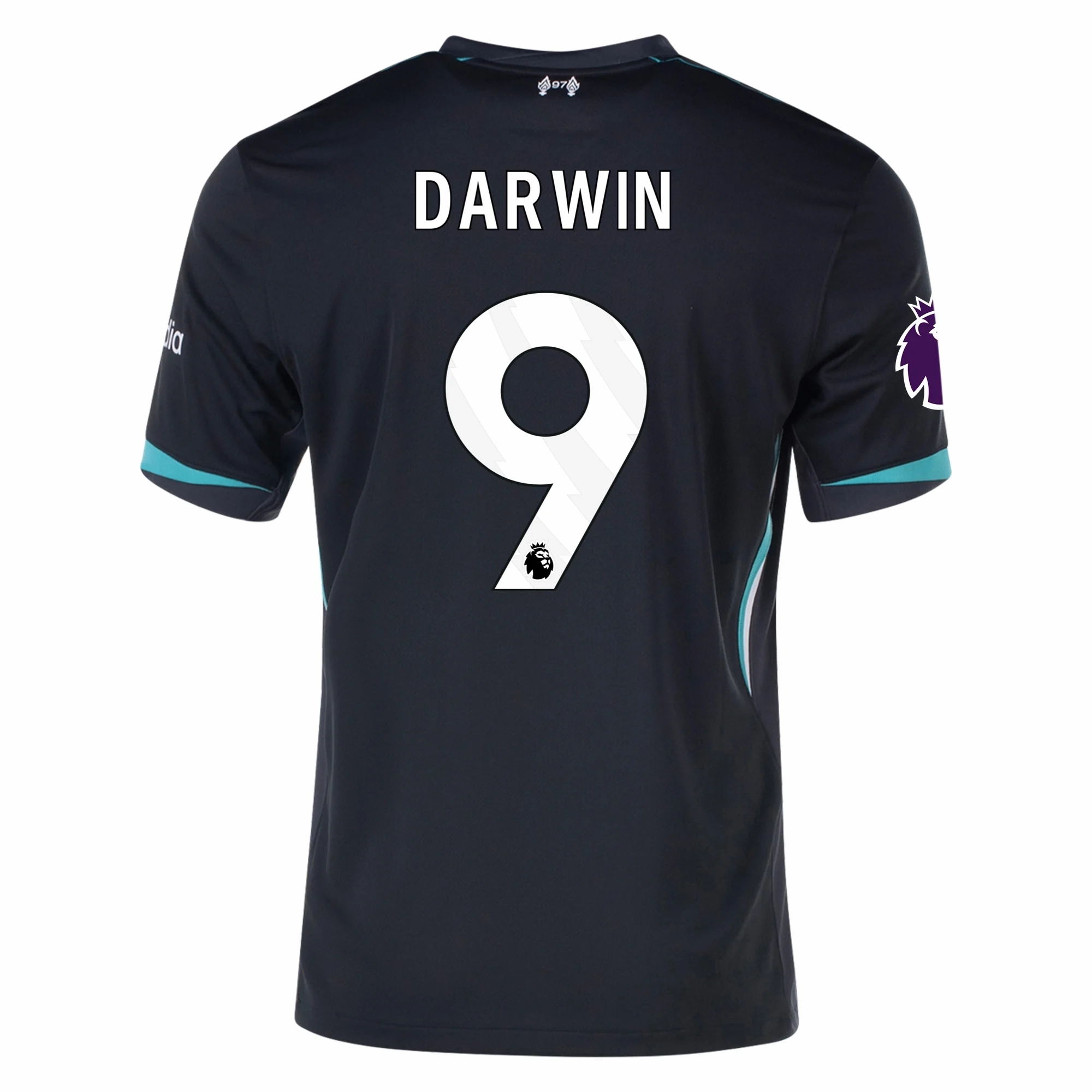Nike Liverpool Darwin Núñez Away Jersey w/ EPL Patch 24/25 (Night Forest/Washed Teal)