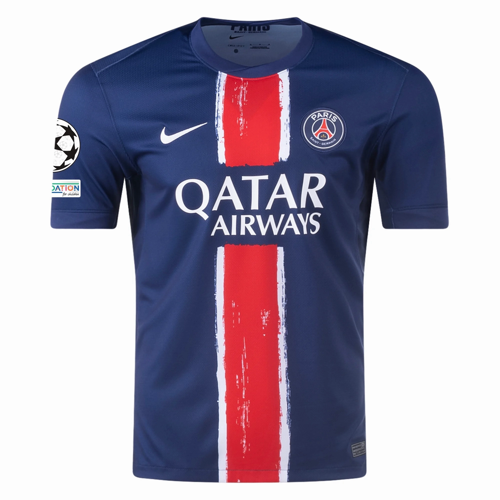 Nike Paris Saint-Germain Bradley Barcola Home Jersey w/ Champions League Patches 24/25 (Midnight Navy/White)
