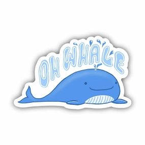 Oh Whale Sticker - Blue