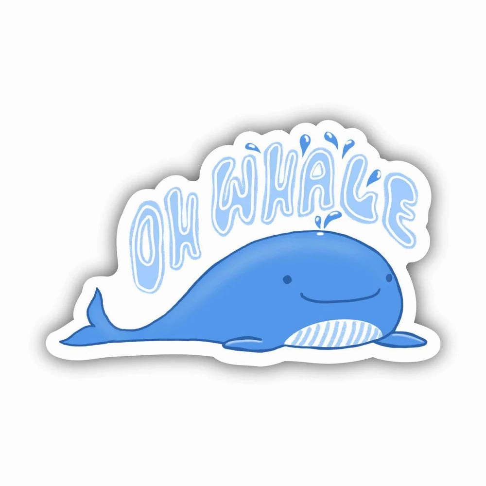 Oh Whale Sticker - Blue