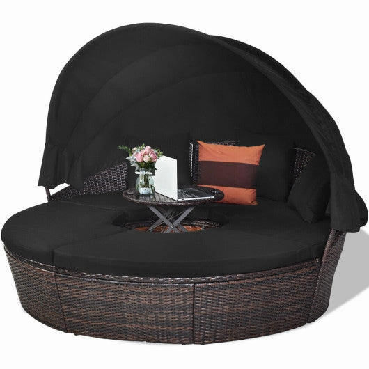 Outdoor Daybed With Retractable Canopy