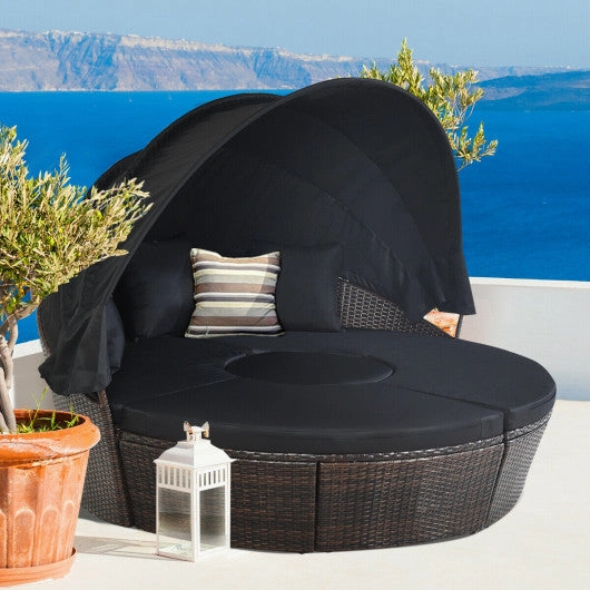 Outdoor Daybed With Retractable Canopy