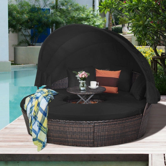 Outdoor Daybed With Retractable Canopy