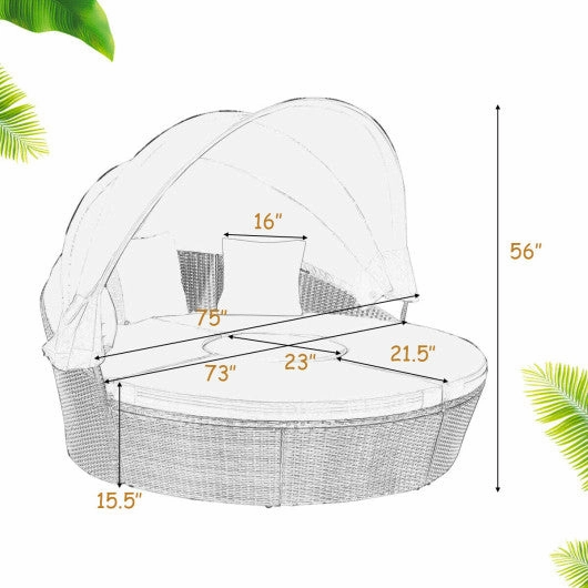 Outdoor Daybed With Retractable Canopy