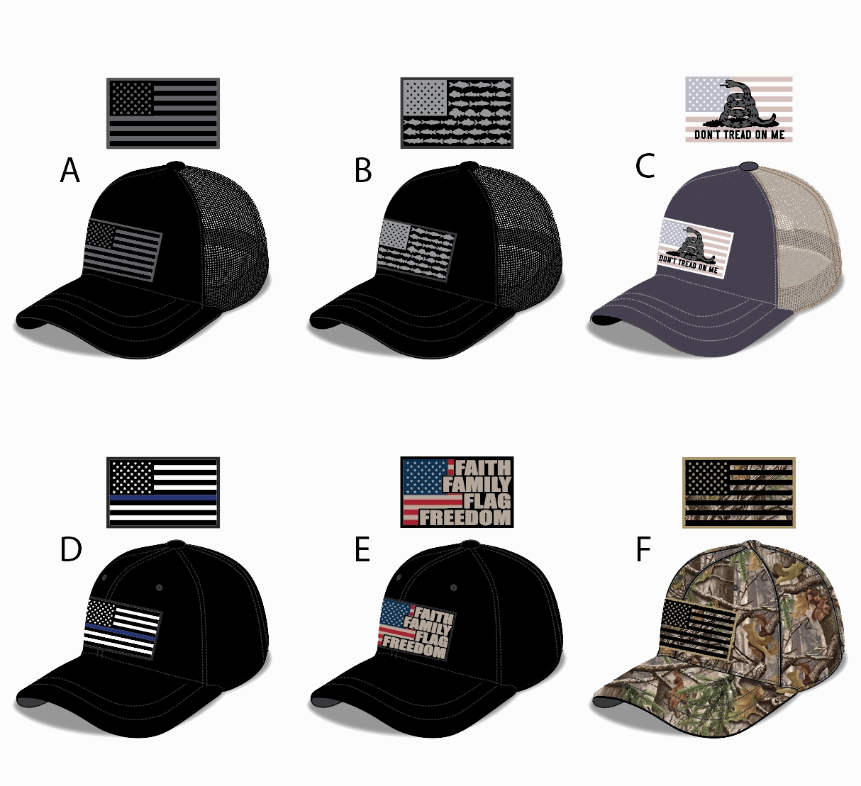 Patriotic American Flag Trucker Hat - 6 Pieces Per Retail Ready Display 23505