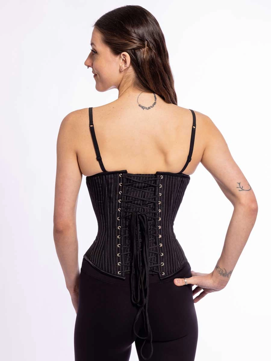Pinstripe Romantic Curve Longline Underbust Corset : CS-345