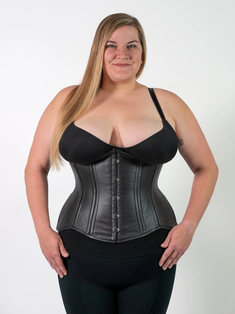 Plus Size Leather Romantic Curve Longline Underbust Corset : CS-345