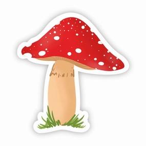 Red Mushroom Sticker - Multicolor