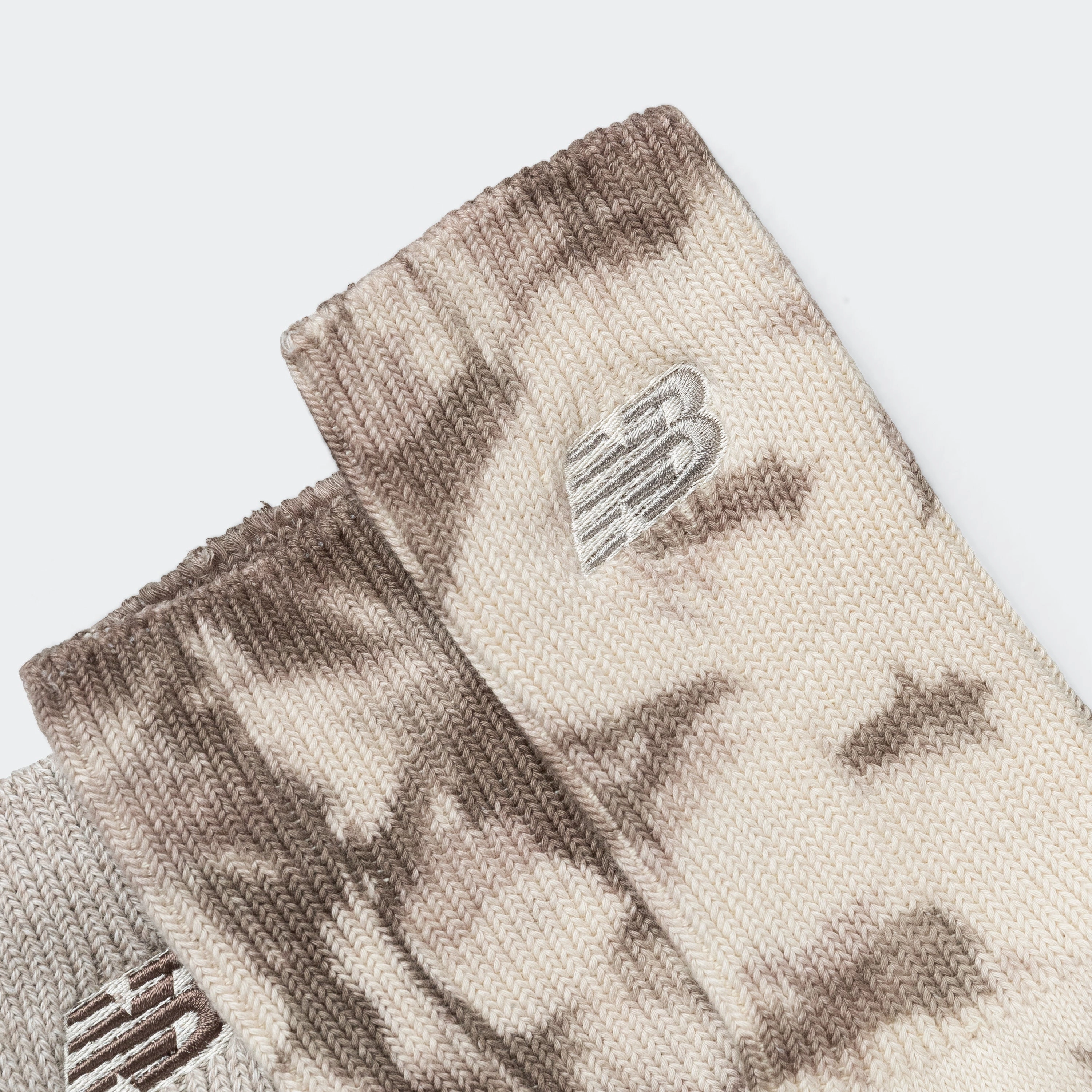 Ribbed Cuff Mid Calf Socks 2 Pack - Grey