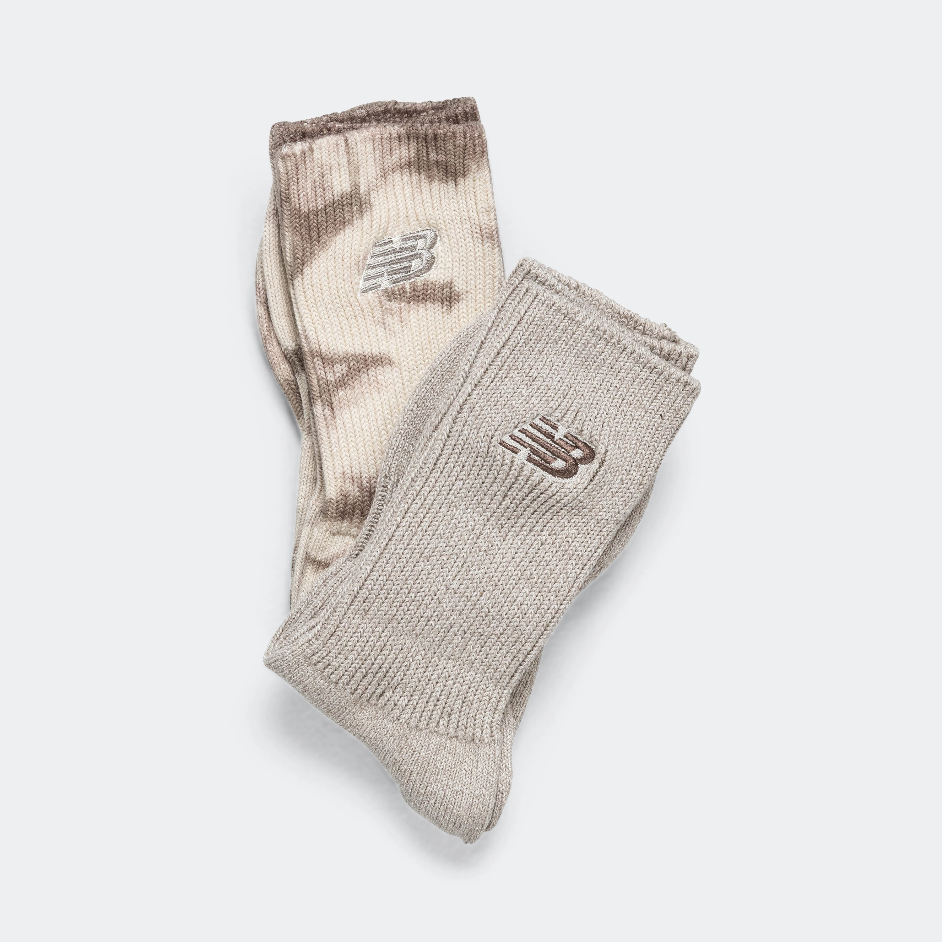Ribbed Cuff Mid Calf Socks 2 Pack - Grey