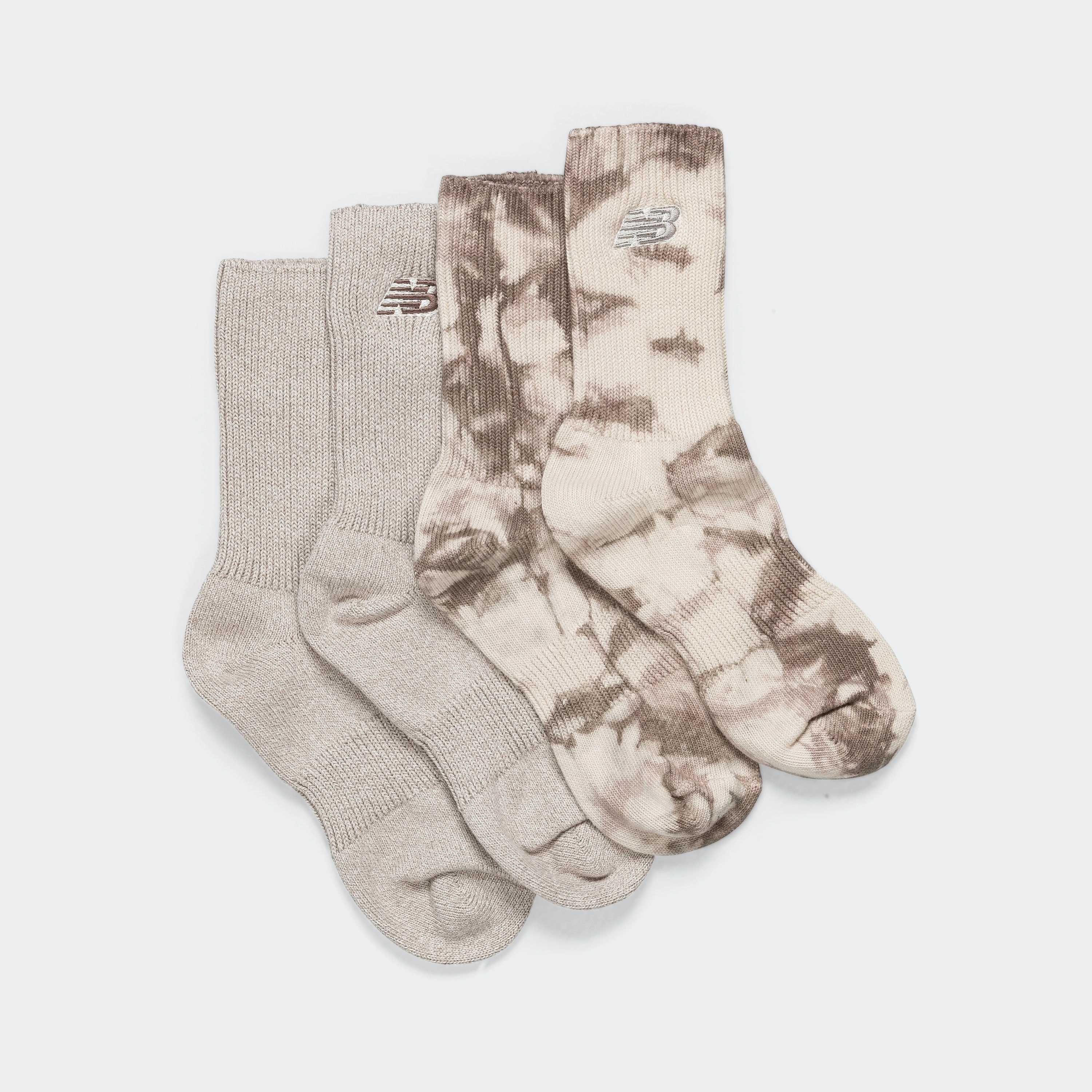 Ribbed Cuff Mid Calf Socks 2 Pack - Grey