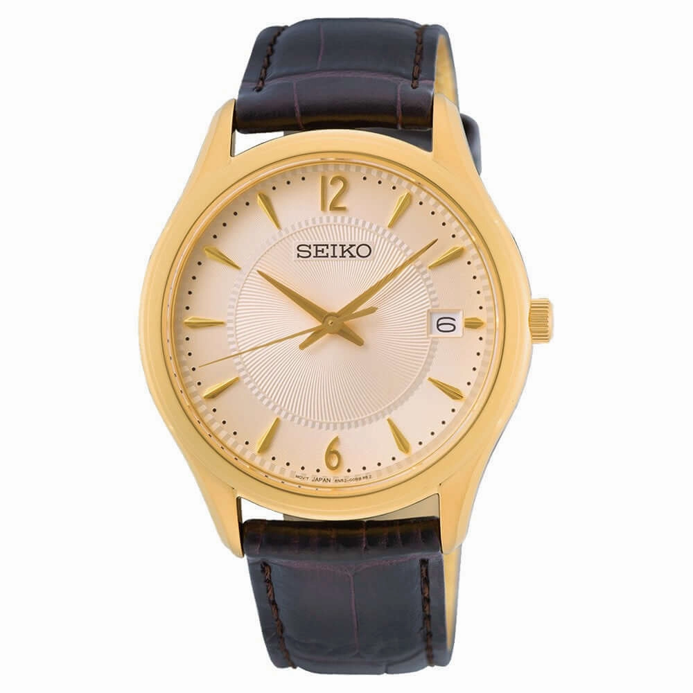 Seiko Men's Watch SUR472P1 - Luxury Leather Strap Watch