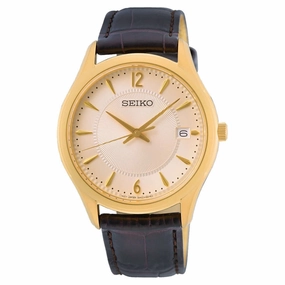 Seiko Men's Watch SUR472P1 - Luxury Leather Strap Watch