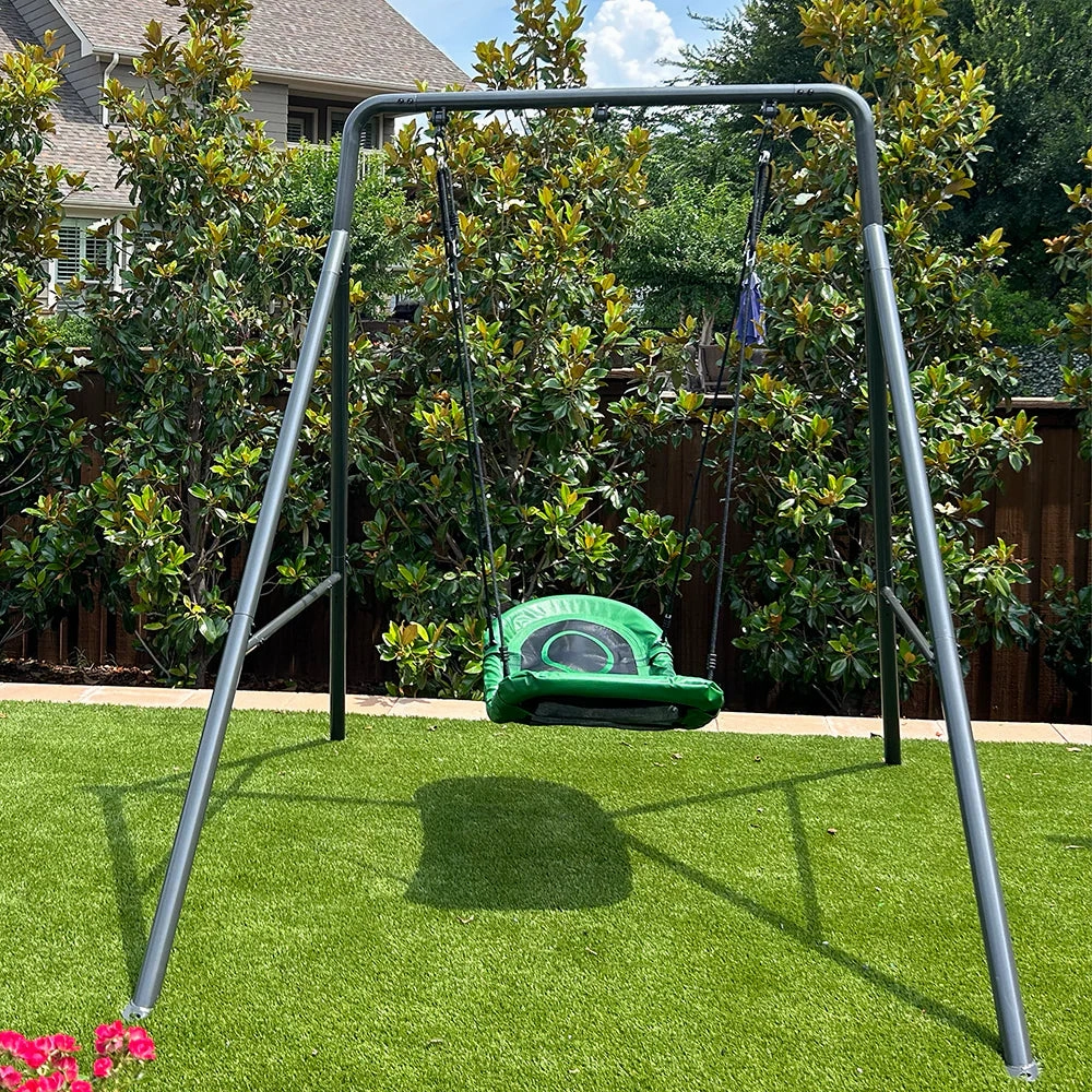 Single Swing Set With Boat Swing