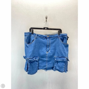 Skirt Mini & Short By Clothes Mentor In Blue Denim, Size: 2x