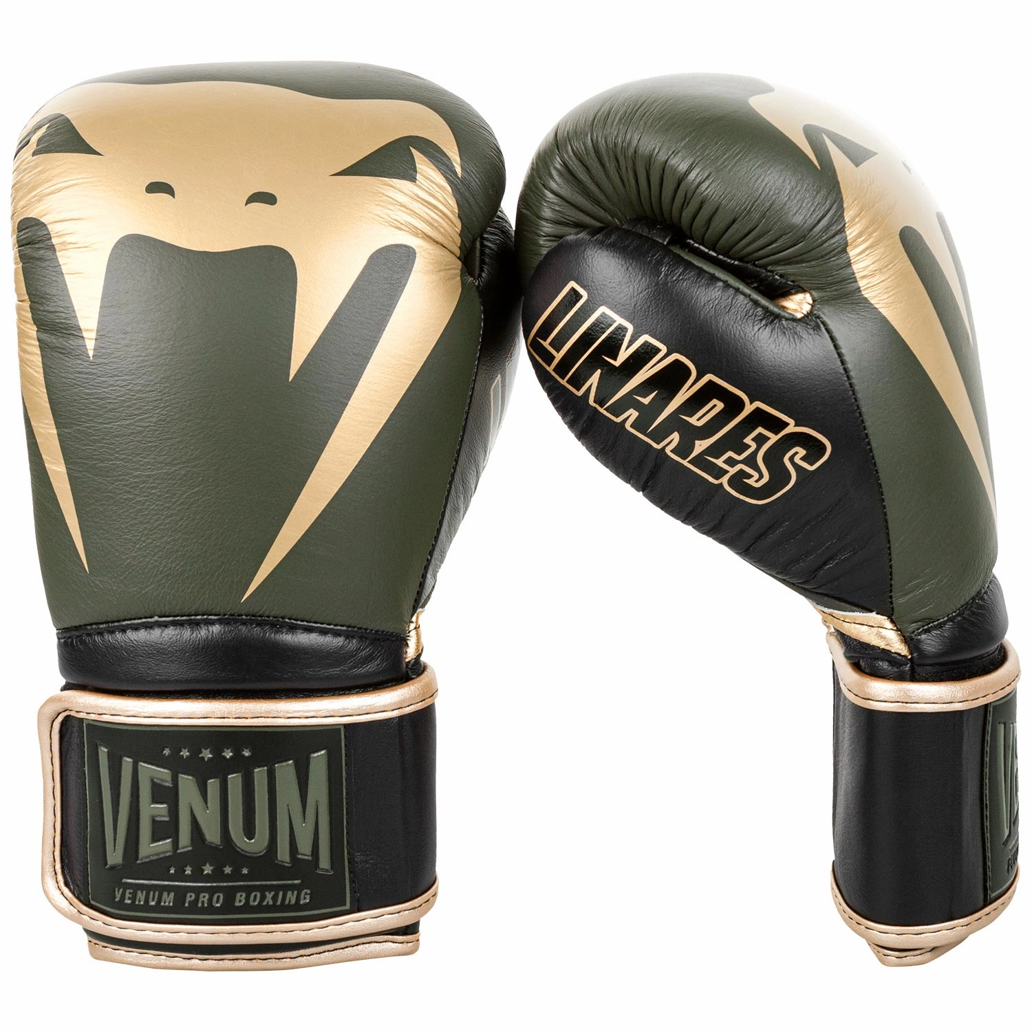 Venum Giant 2.0 Pro Boxing Gloves Linares Edition - Velcro - Khaki/Black/Gold
