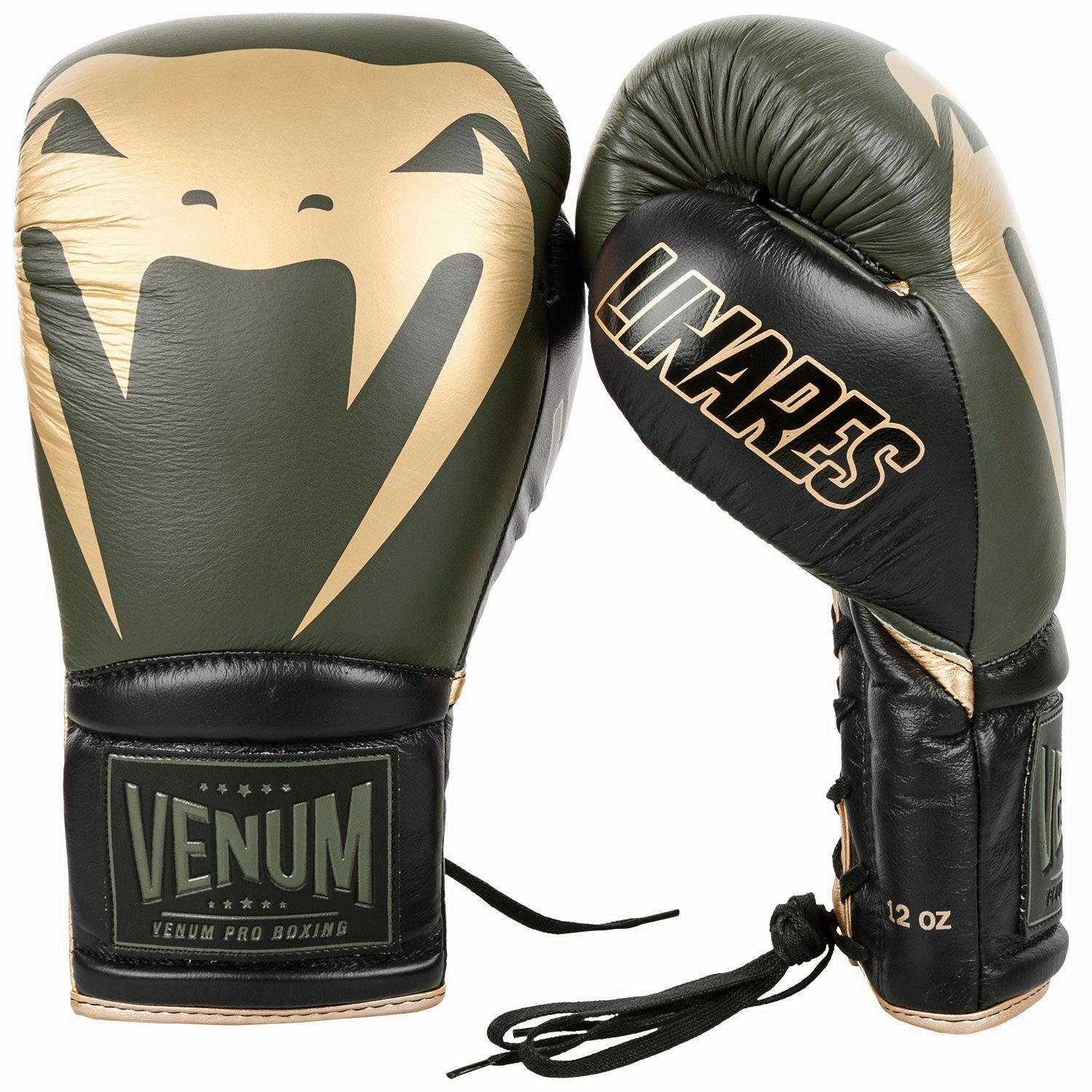 Venum Giant 2.0 Pro Boxing Gloves Linares Edition - With Laces - Khaki/Black/Gold