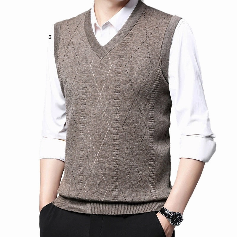 West Louis™ Formal V-Neck Sleeveless Knit Sweater Vest