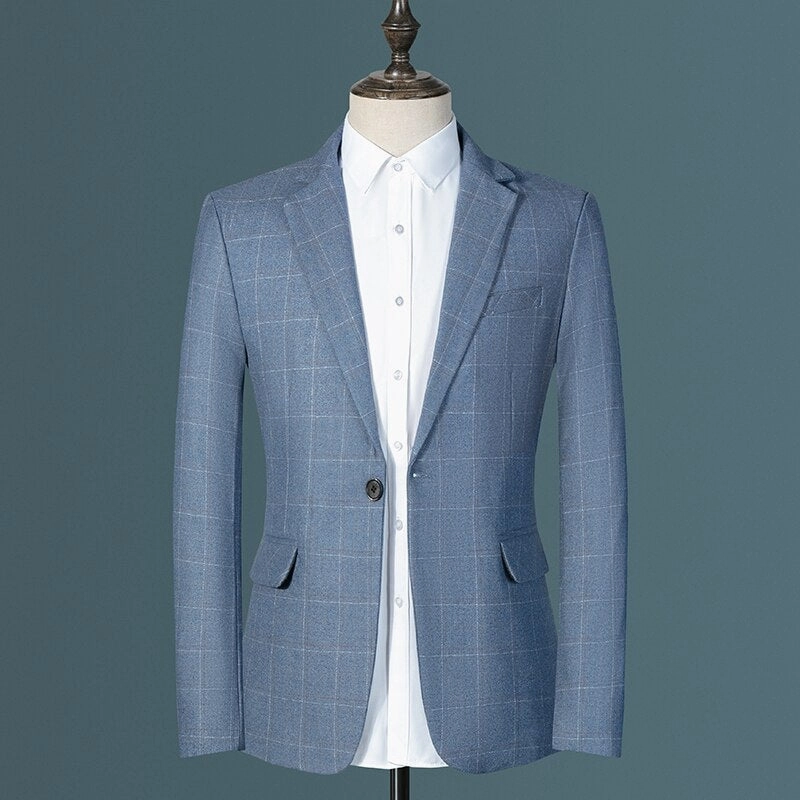 West Louis™ Plaid Business Casual Suit Blazer