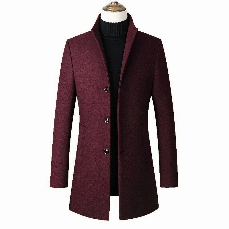 West Louis™ Warm Single-Breasted Woolen Business Style Overcoat