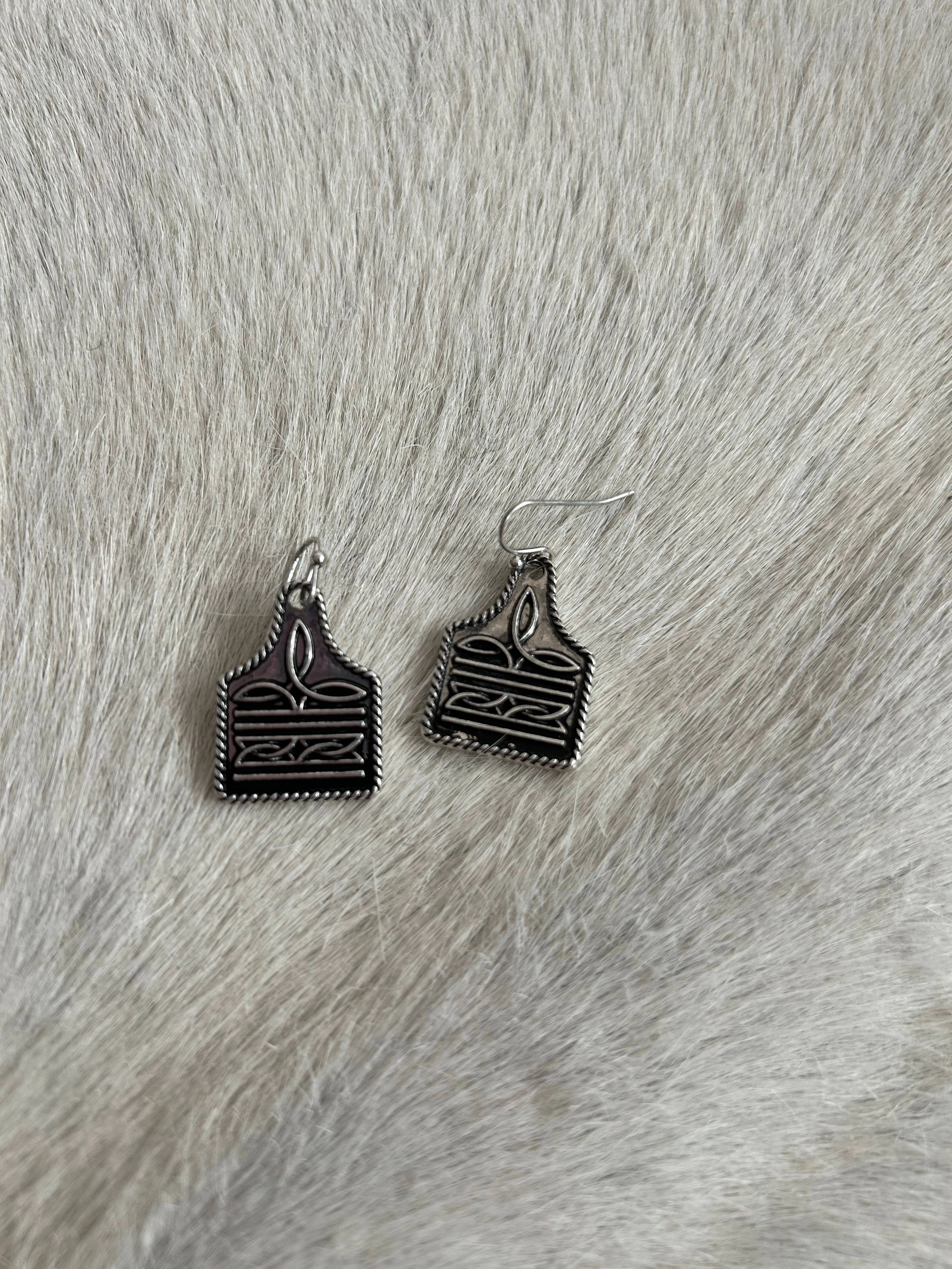 Western Boot Stitch Dangle Earrings