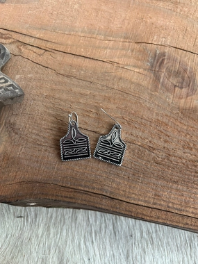 Western Boot Stitch Dangle Earrings