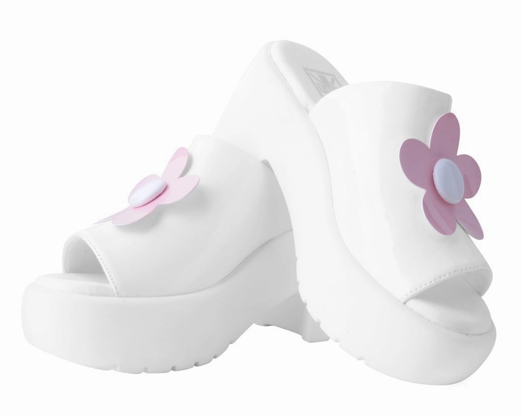 White & Pink Daisy Bubble Mule