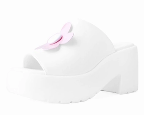 White & Pink Daisy Bubble Mule