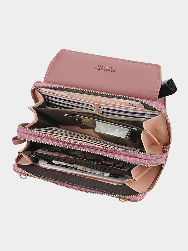 Women 12 Card Slots Large Capacity Phone Bag Crossbody Bag