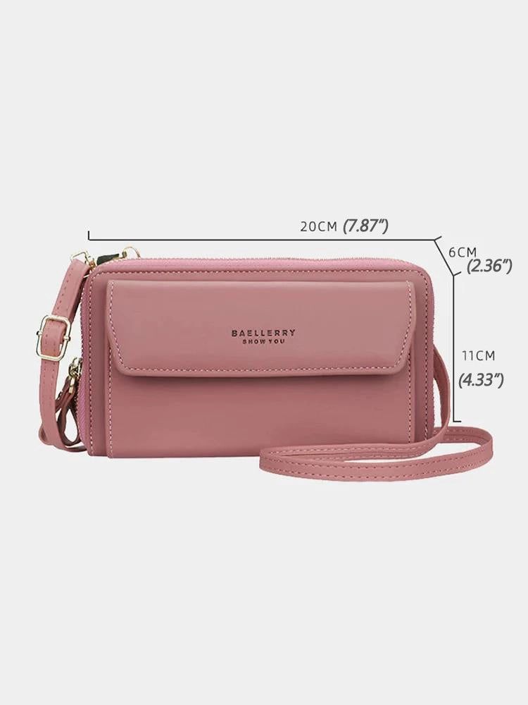 Women 12 Card Slots Large Capacity Phone Bag Crossbody Bag